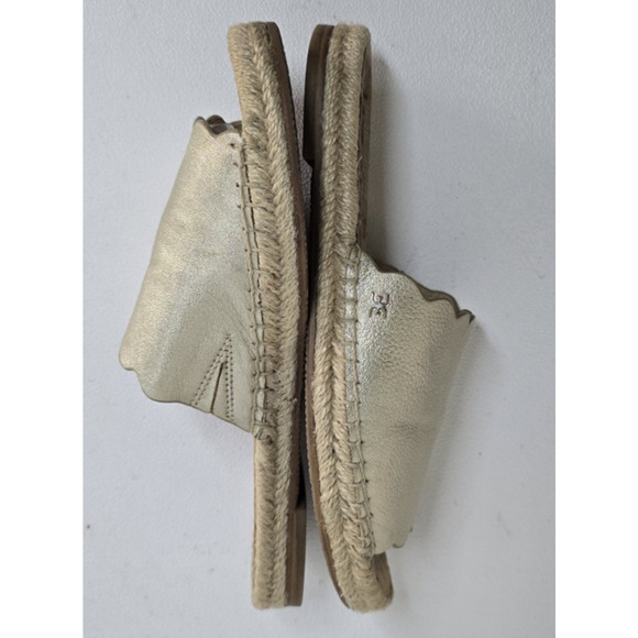 SAM EDELMAN ANDY GOLD LEATHER SANDALS ESPADRILLES SIZE 8 M - Picture 5 of 8